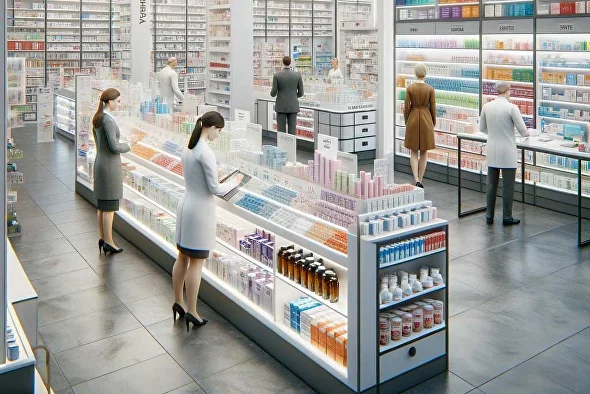 Pharmacy display cases