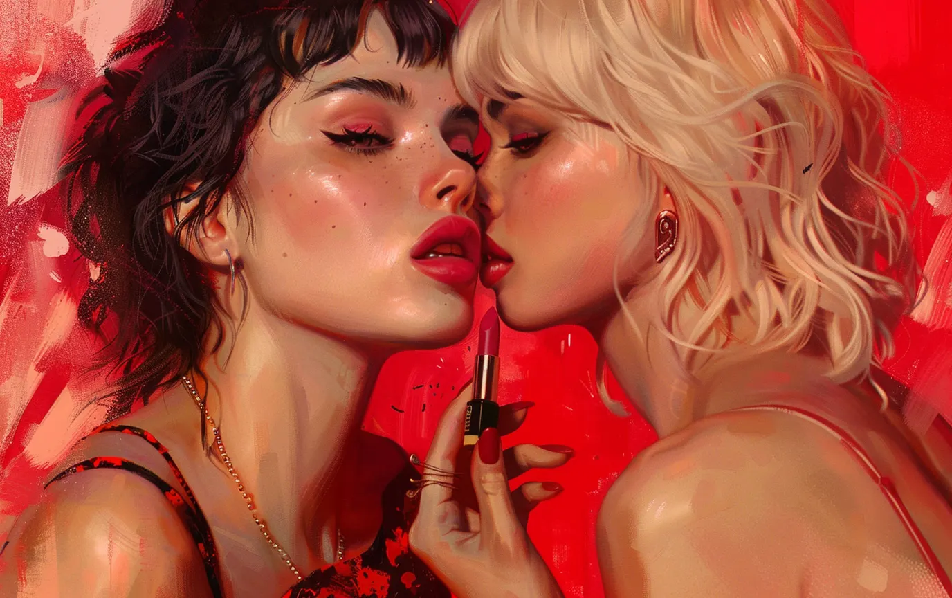 two women sharing lipstick herpes hsv prevention