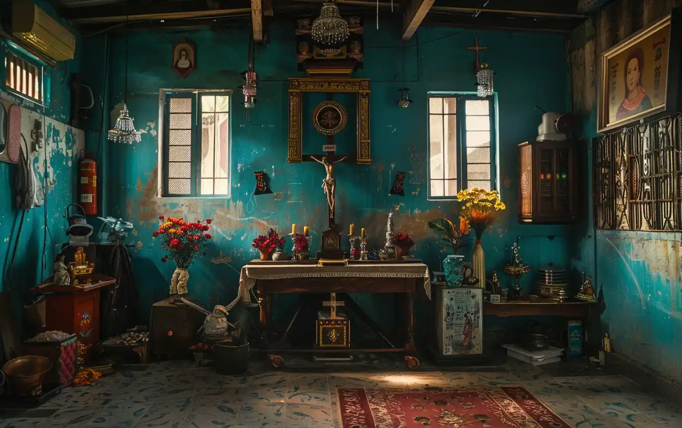 traditional room filipino healer religious symbolism