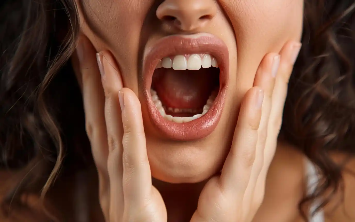 woman suffering salivary stones