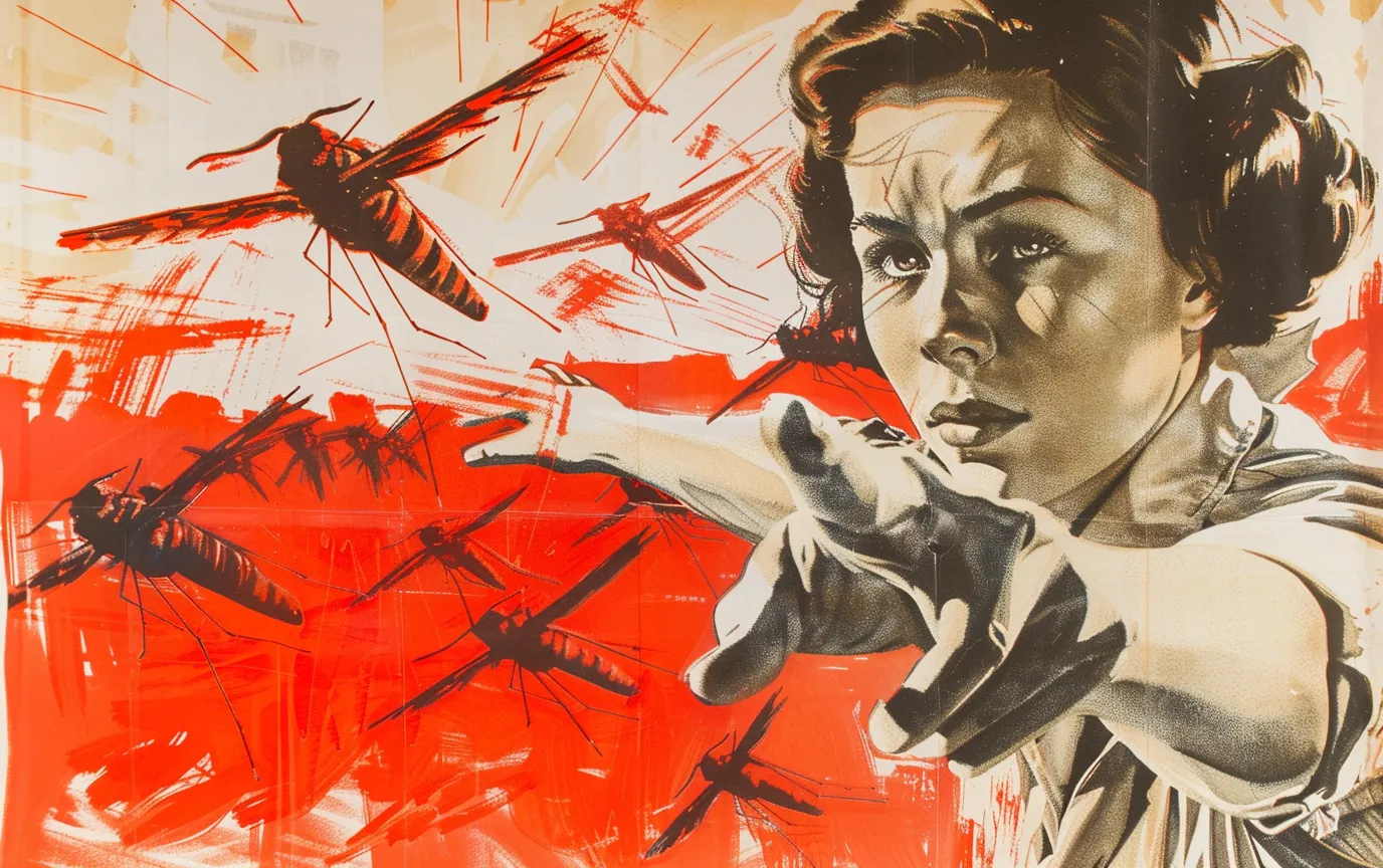 Soviet political poster against malaria