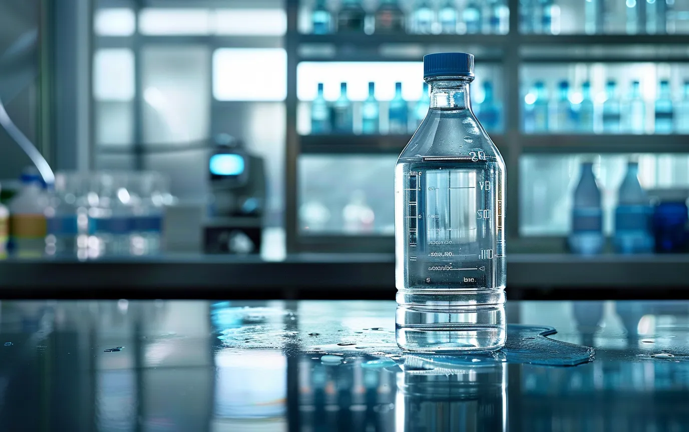 bottle alkaline mineral water laboratory testing