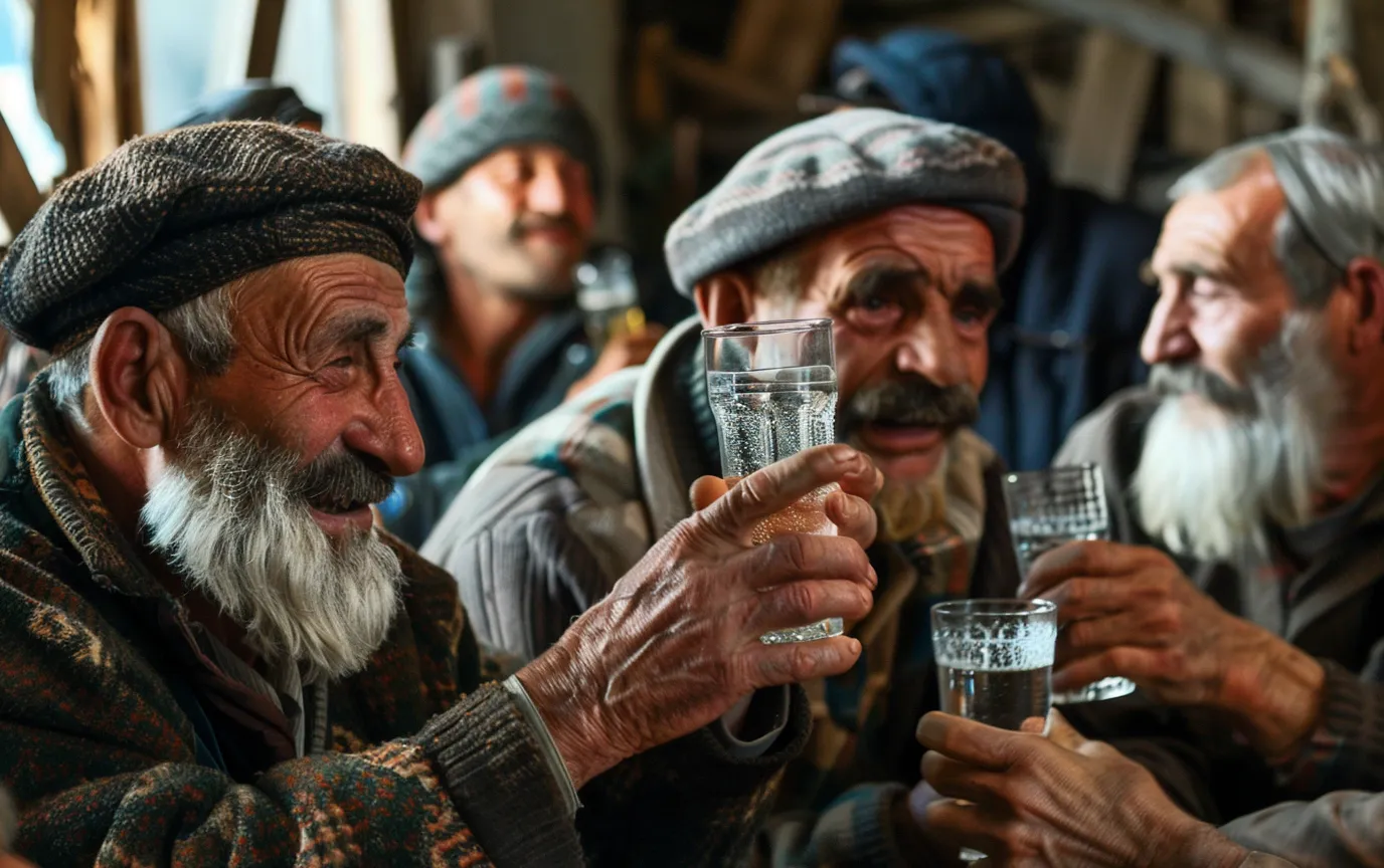 georgians drinking alkaline mineral water