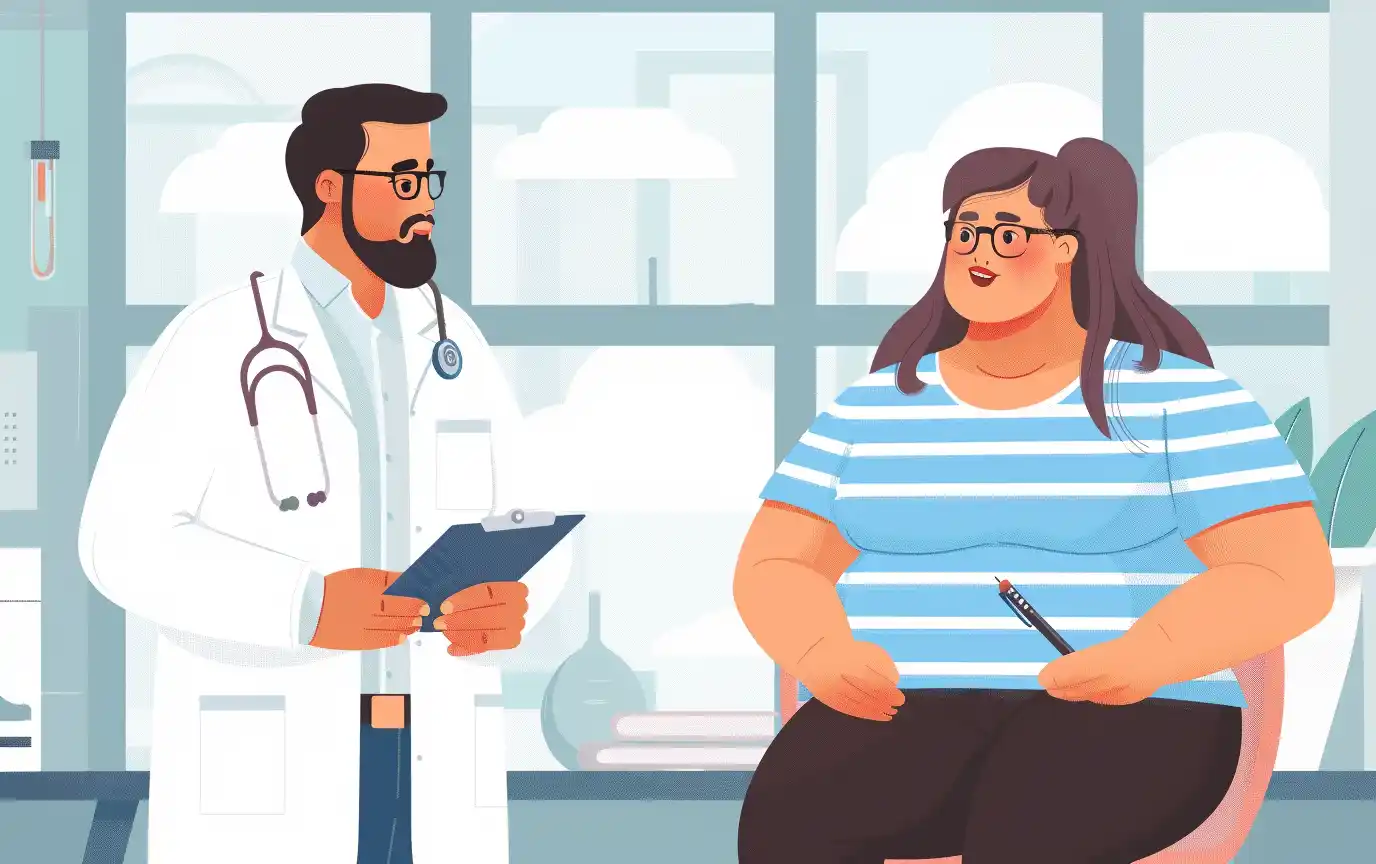 doctor discussing new weight loss medicine with patient