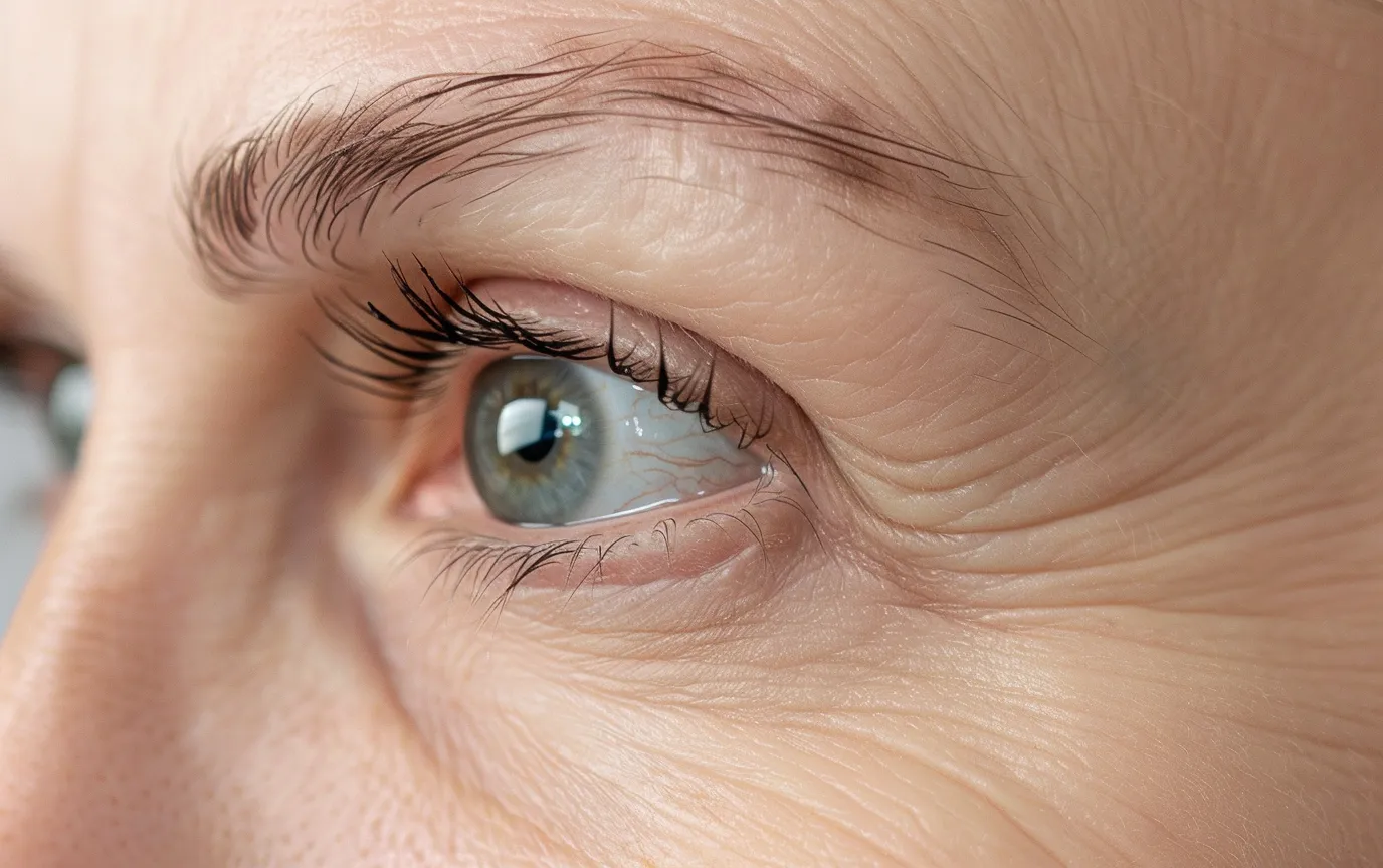 close up eye area showing reduction in wrinkles