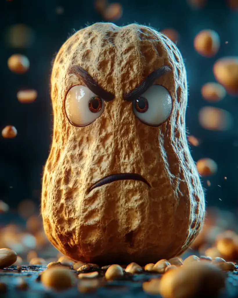 portrait threatening peanut character