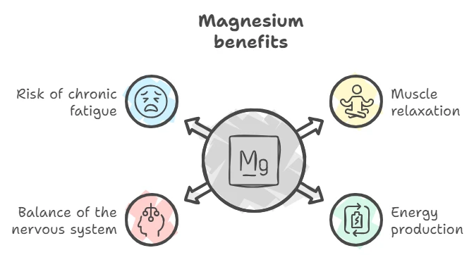 Diagram of the benefits of magnesium