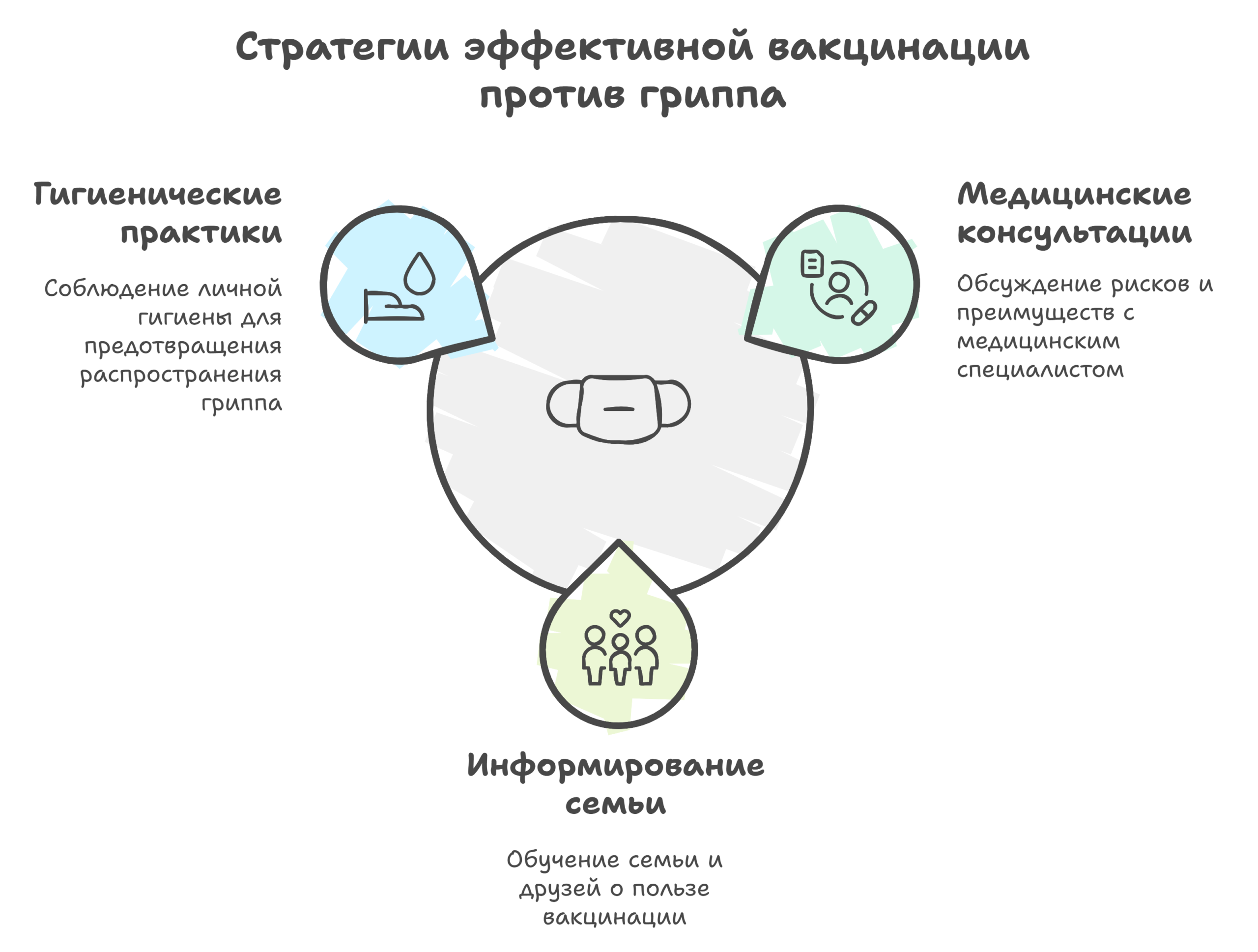 Схема стратегии эффективной вакцинации против гриппа