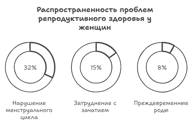 Схема распространенности проблем репродуктивного здоровья у женщин