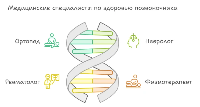 Схема медицинских специалистов по здоровью позвоночника