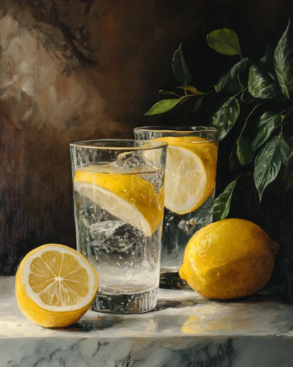 Painting lemon water