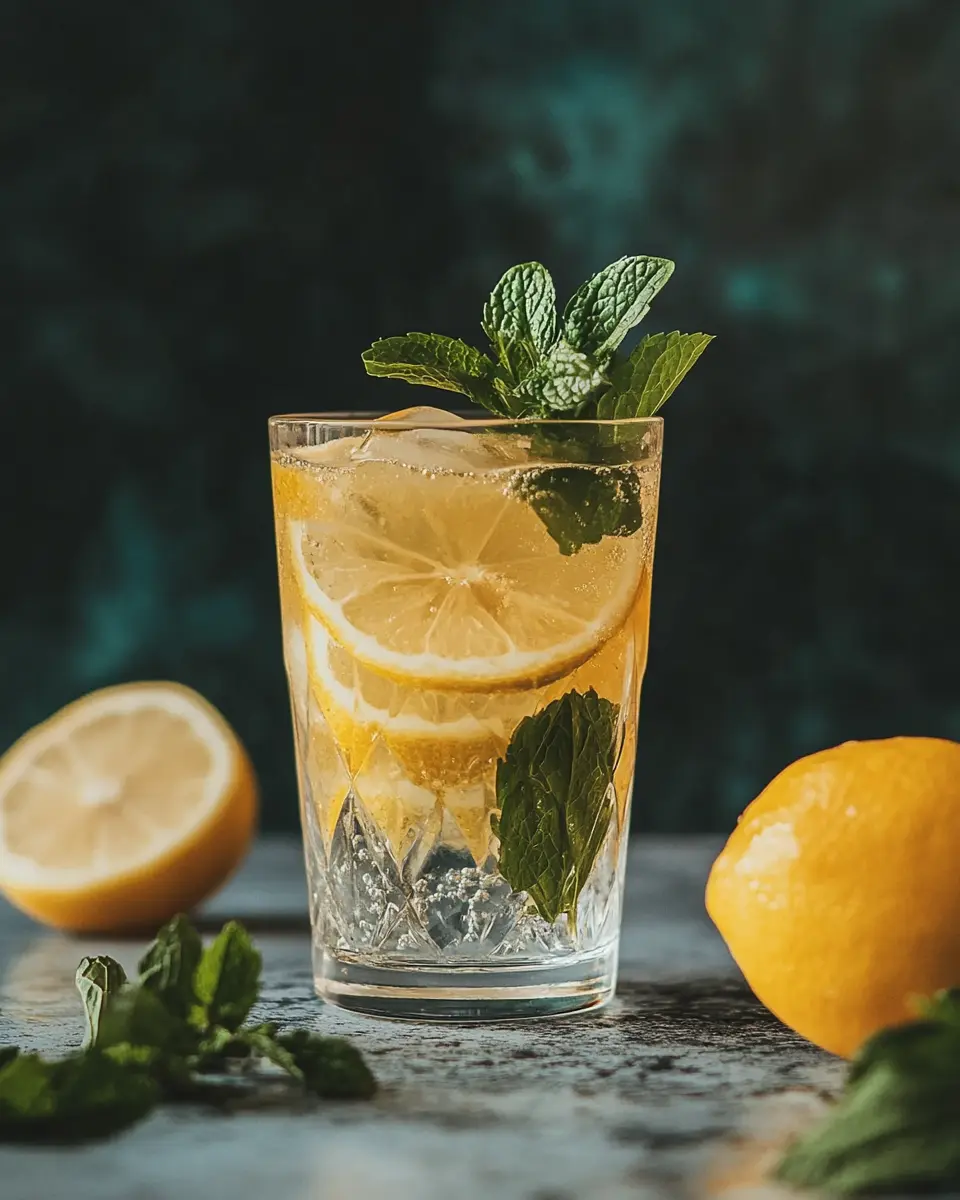 Lemon water with mint