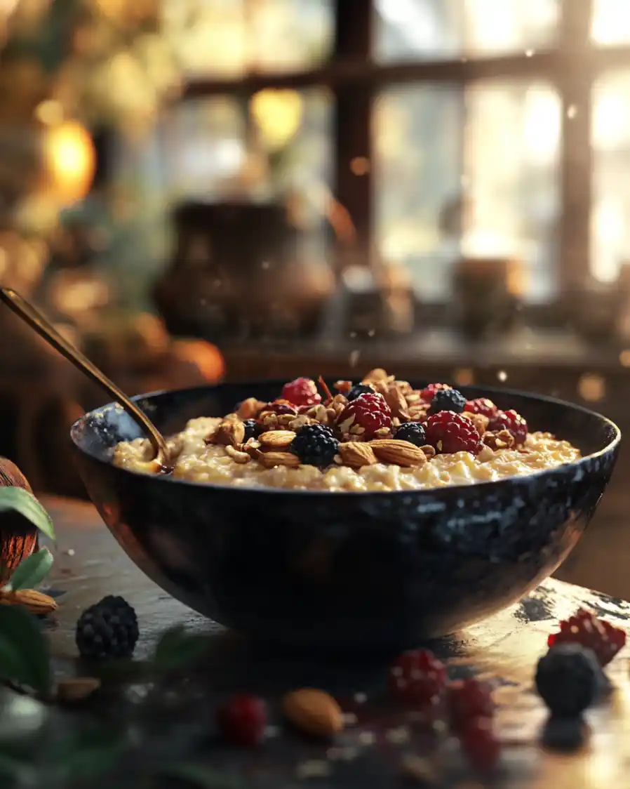 Oatmeal porridge with dried fruits