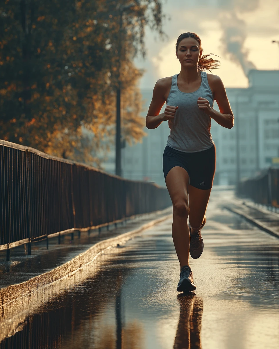 A girl on a jog