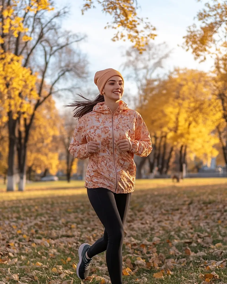 A girl on a jog