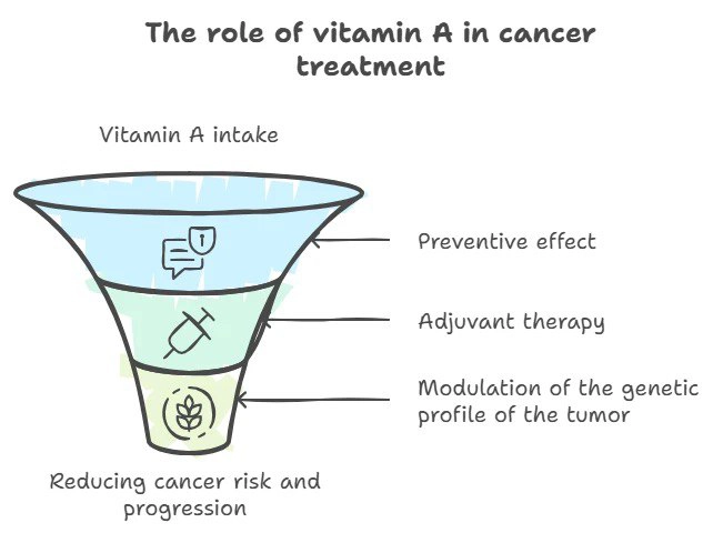 Diagram of the role of vitamin A in cancer treatment