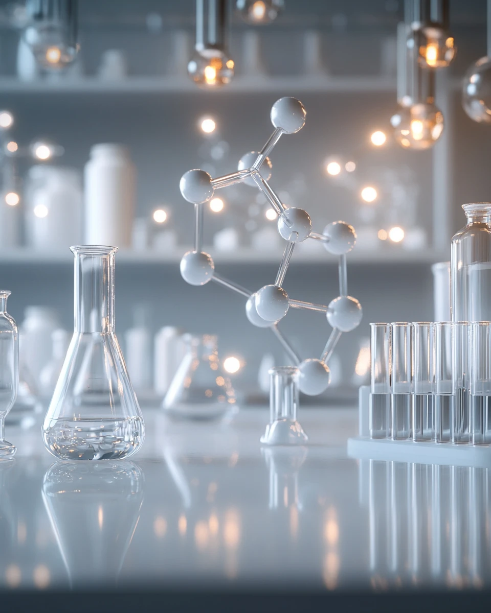 Illustration of molecules in the laboratory