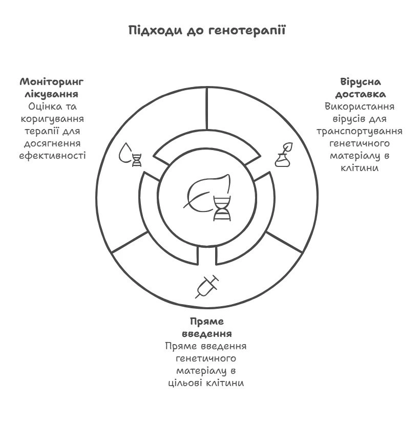 Схема підходів до генотерапії