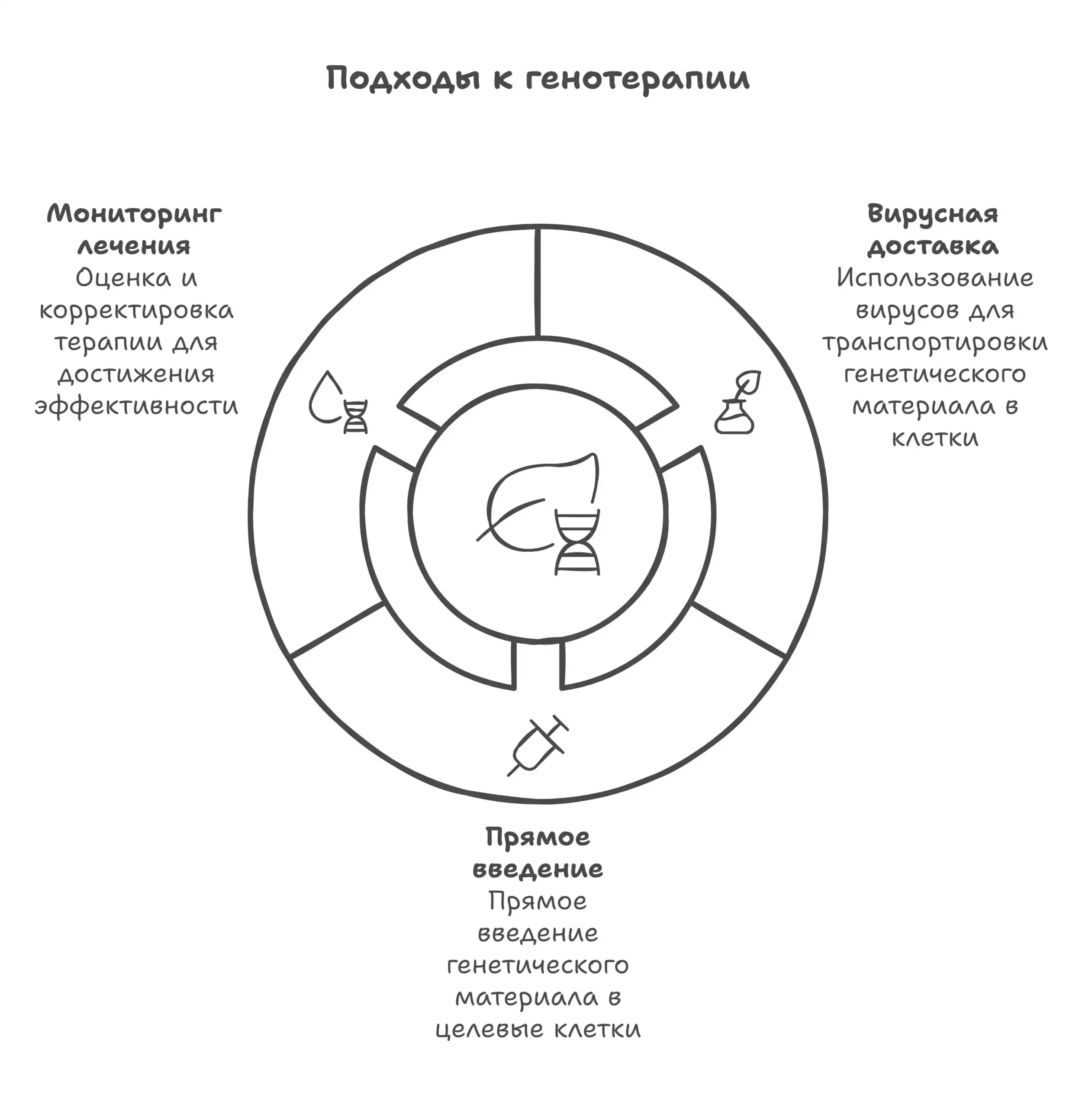 Схема подходов к генотерапии