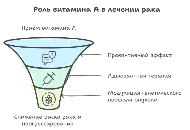 Схема роли витамина А в лечении рака