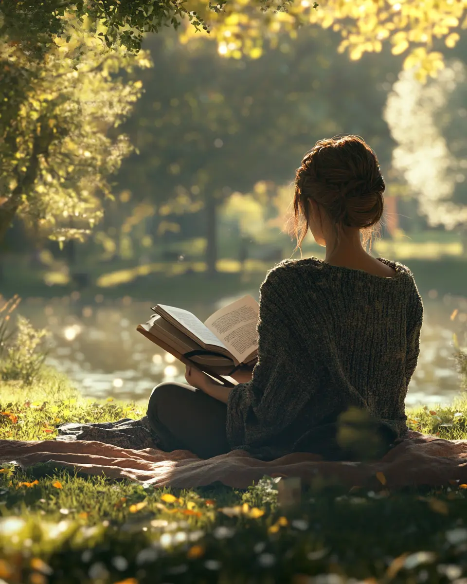 A girl reading a book