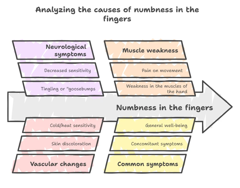 Analyzing the causes of numbness in the fingers