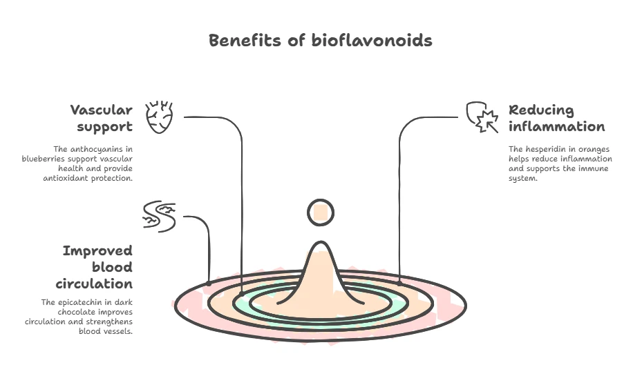 Scheme of benefits of bioflavonoids