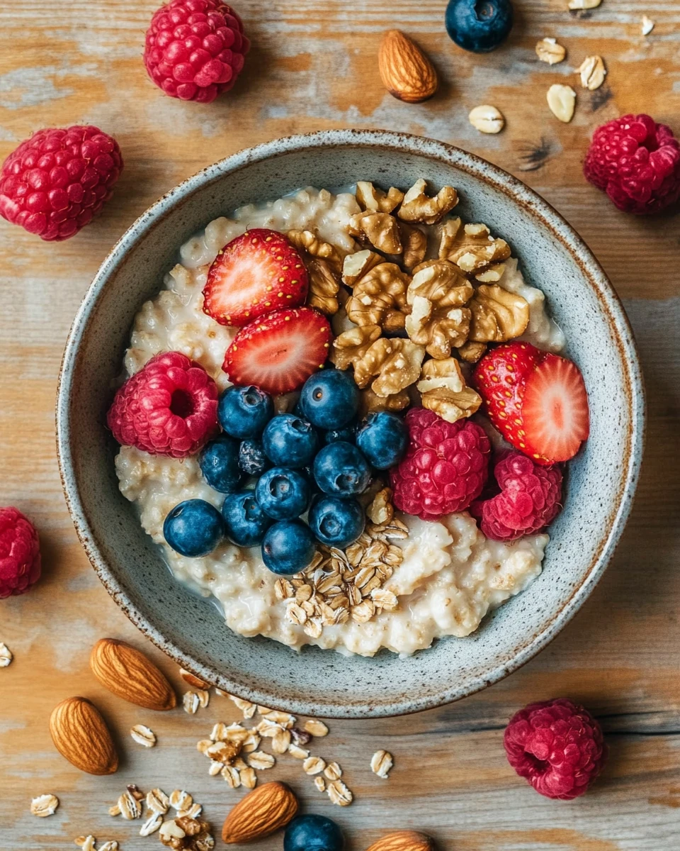 Oatmeal with nuts and fruit