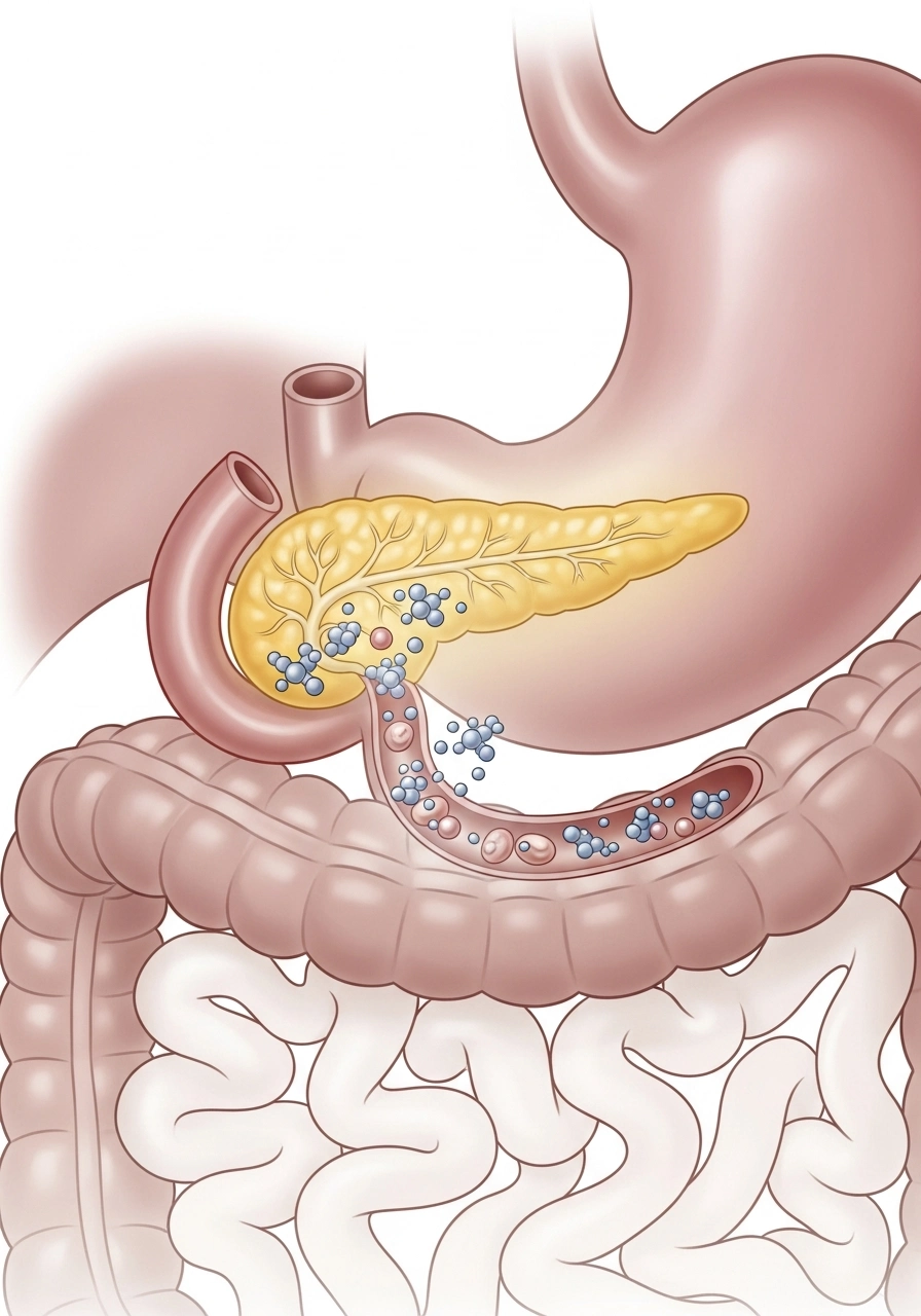 Ілюстрація як ферменти працюють в шлунку