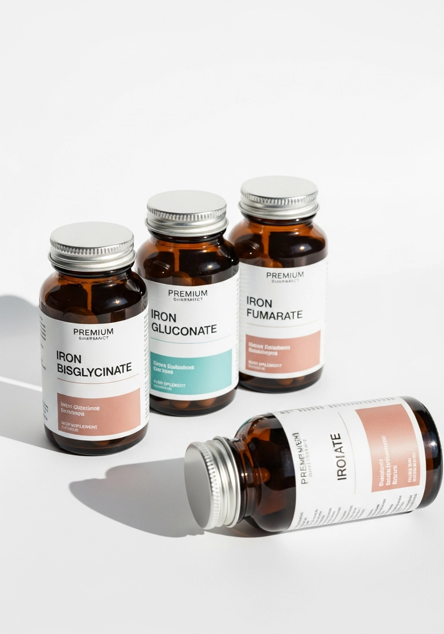 Банки форм заліза з високим засвоєнням: бісгліцинат, глюконат і фумарат