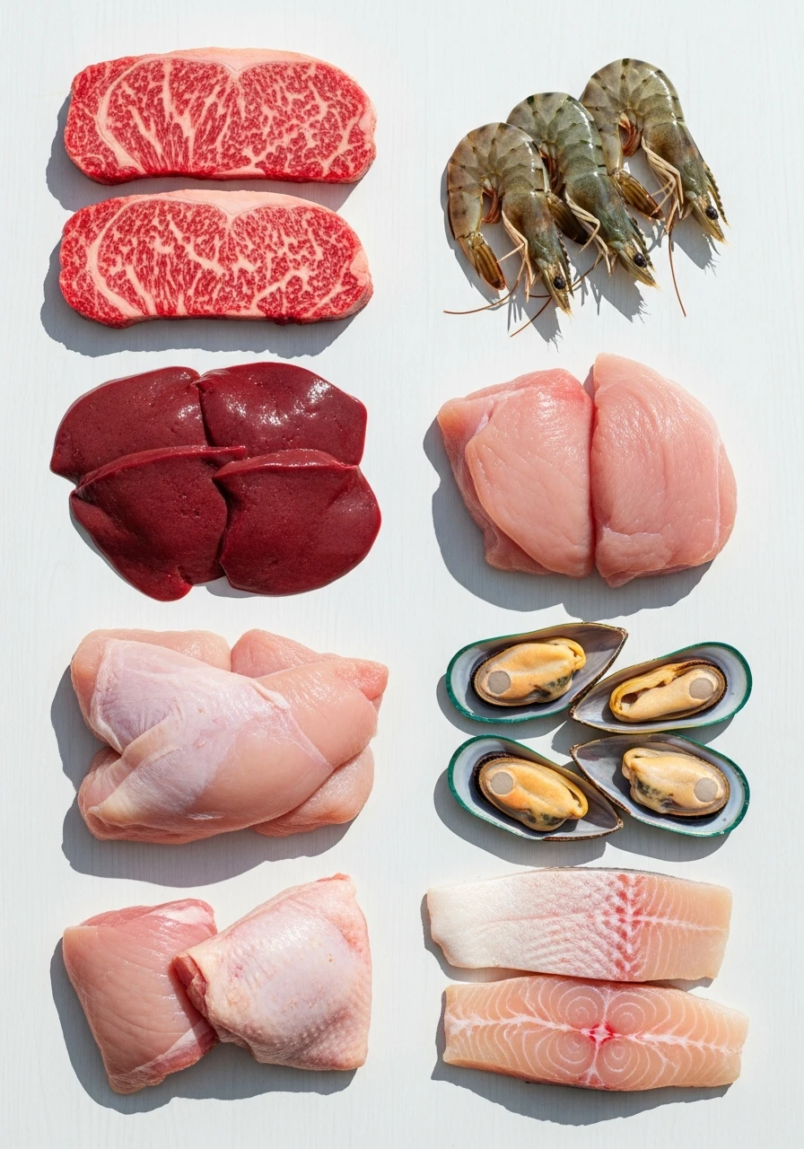 М’ясо, субпродукти, креветки, мідії та риба впливають на залізо та феритин