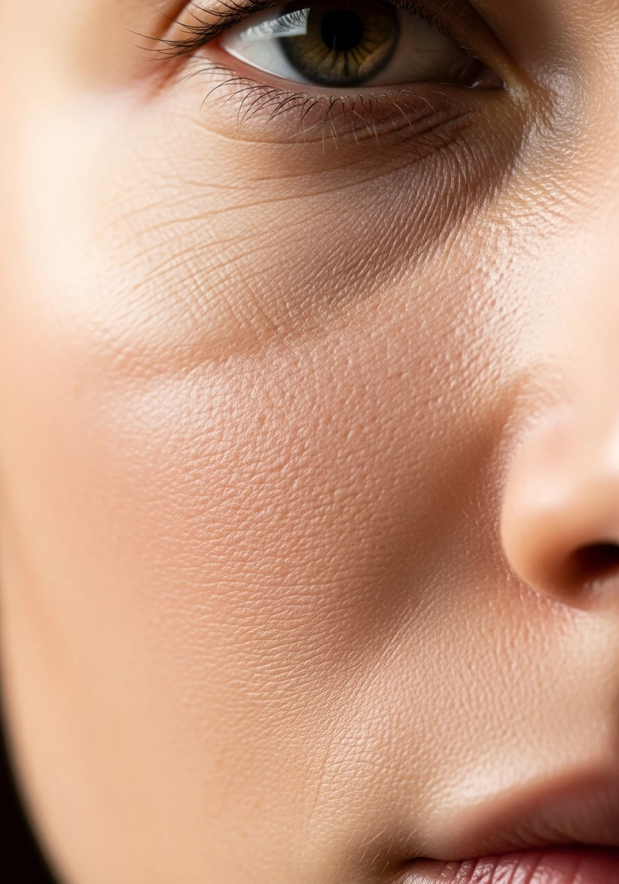 Детальне фото обличчя, видно текстуру та стан шкіри