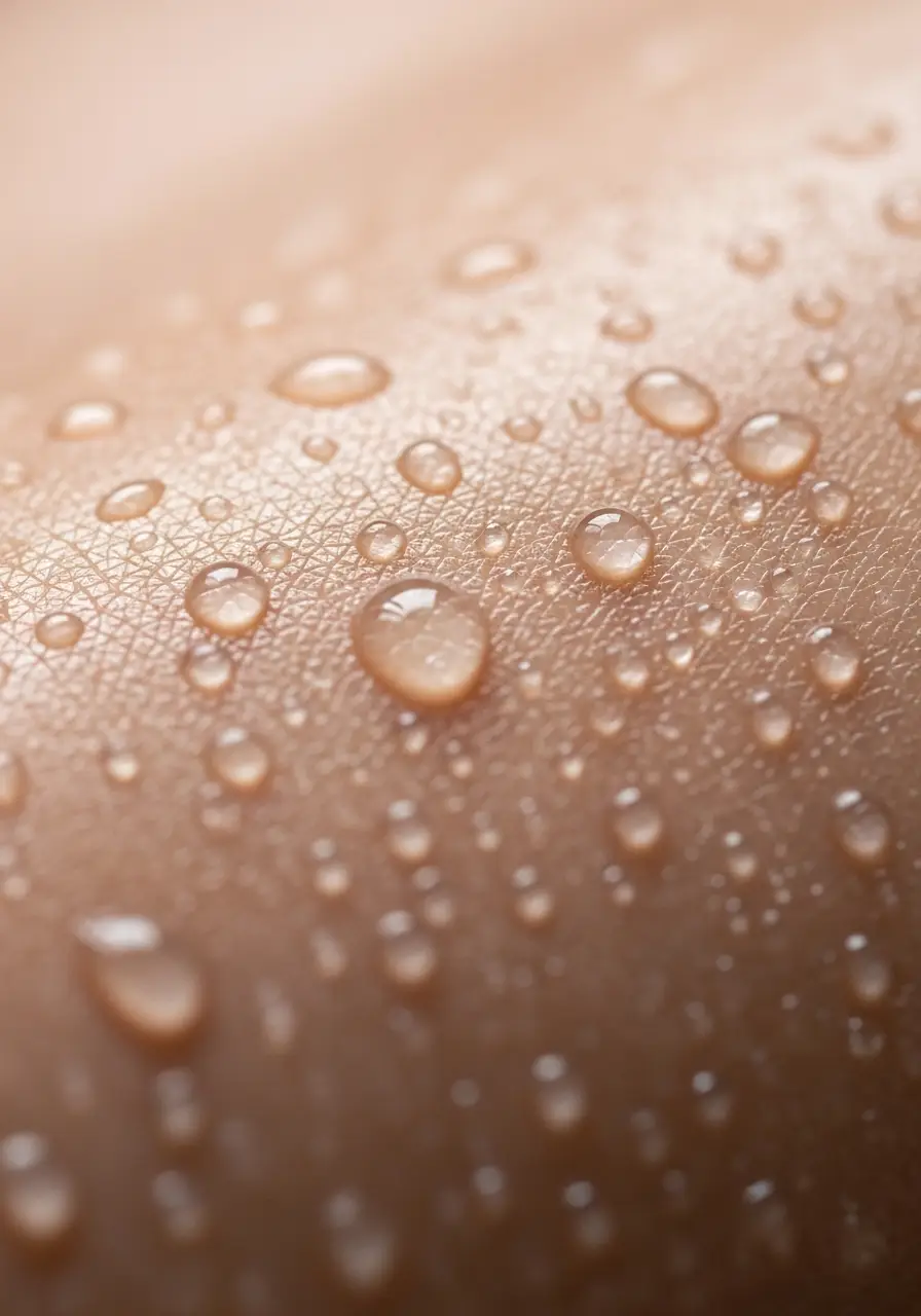 Краплі води на шкірі як ілюстрація стану гідратації