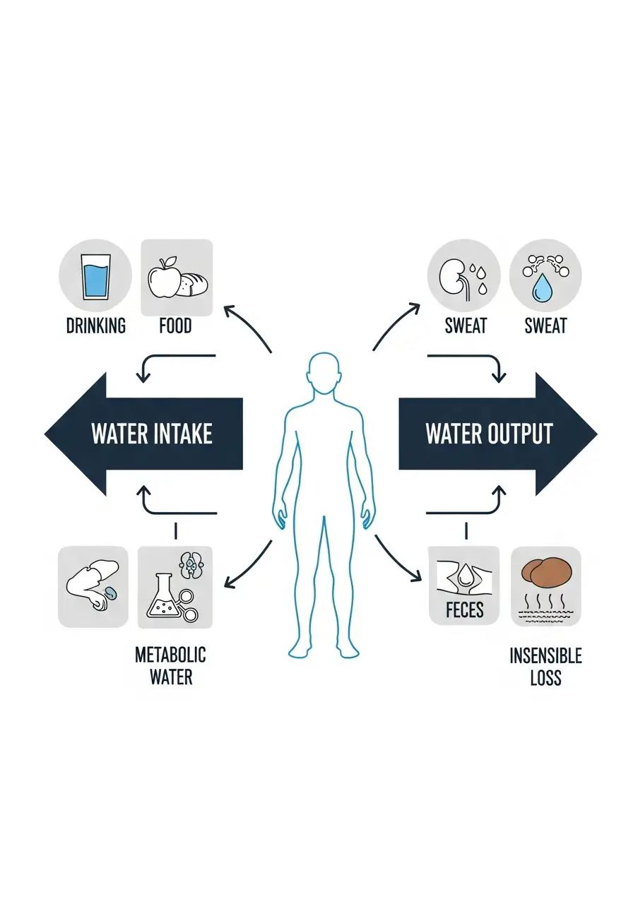 Фактори, що сприяють зневодненню, та джерела відновлення водного балансу