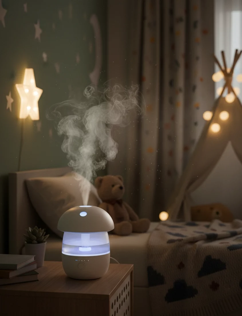 Зволодувач біля ліжка, щоб уникнути часті застуди дітей наприкінці зими