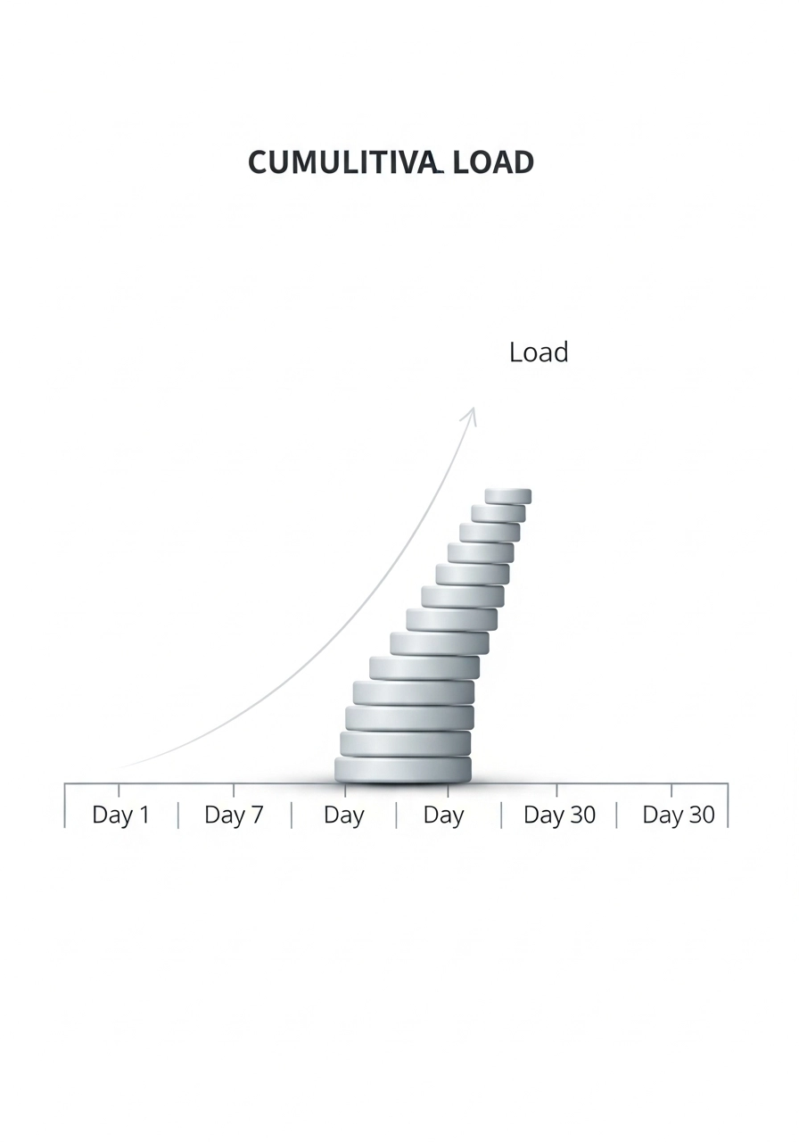 Схема накопичення навантаження, що стимулює хронічний біль