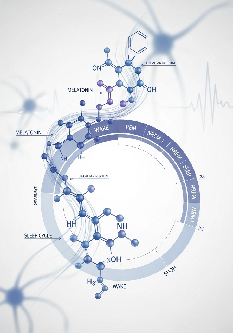 Инфографика: выработка мелатонина в течение суток по циркадным ритмам