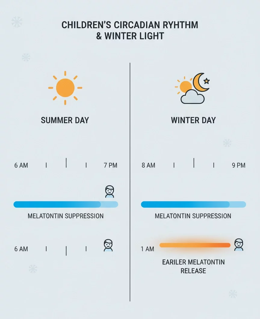 Циркадные ритмы ребенка на схеме, показано почему ребенок быстро устает