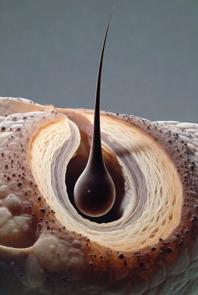 детально зображений волосяний фолікул