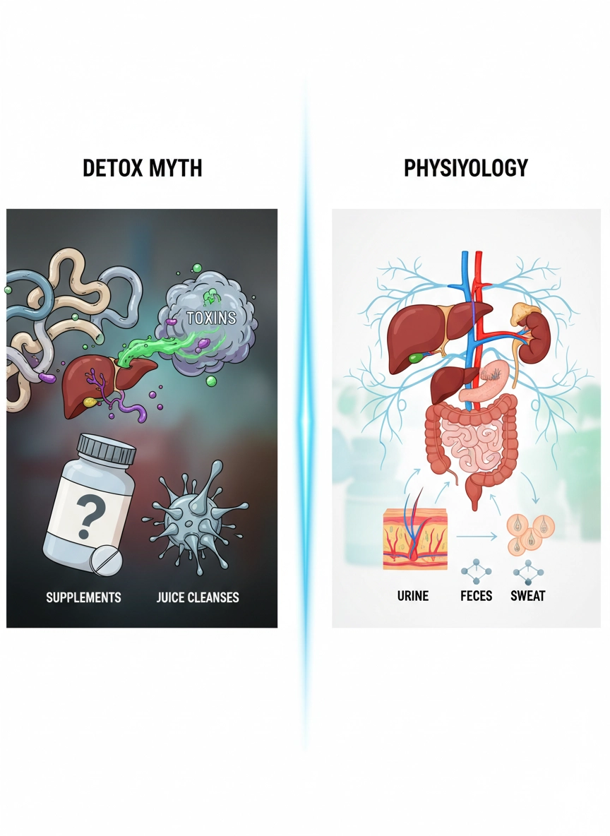 Порівняння міфів про весняний детокс і природної роботи печінки, нирок та кишечника