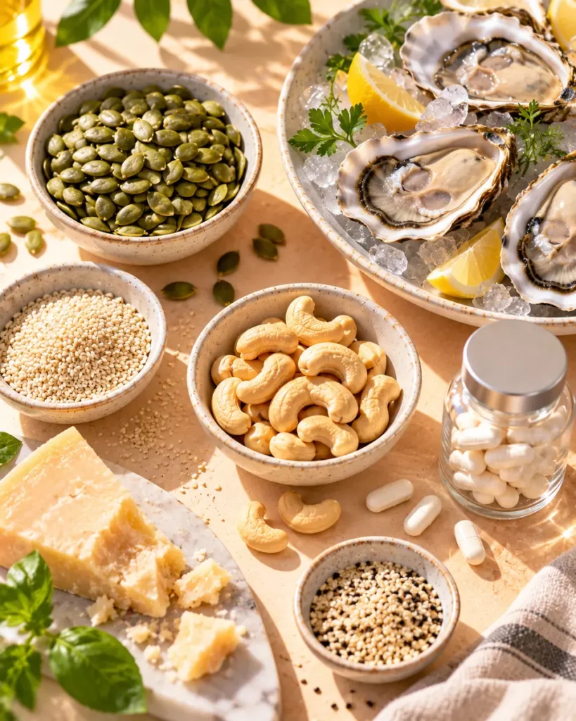 Устриці, гарбузове насіння, кешью, кунжут і твердий сир: продукти, багаті на цинк